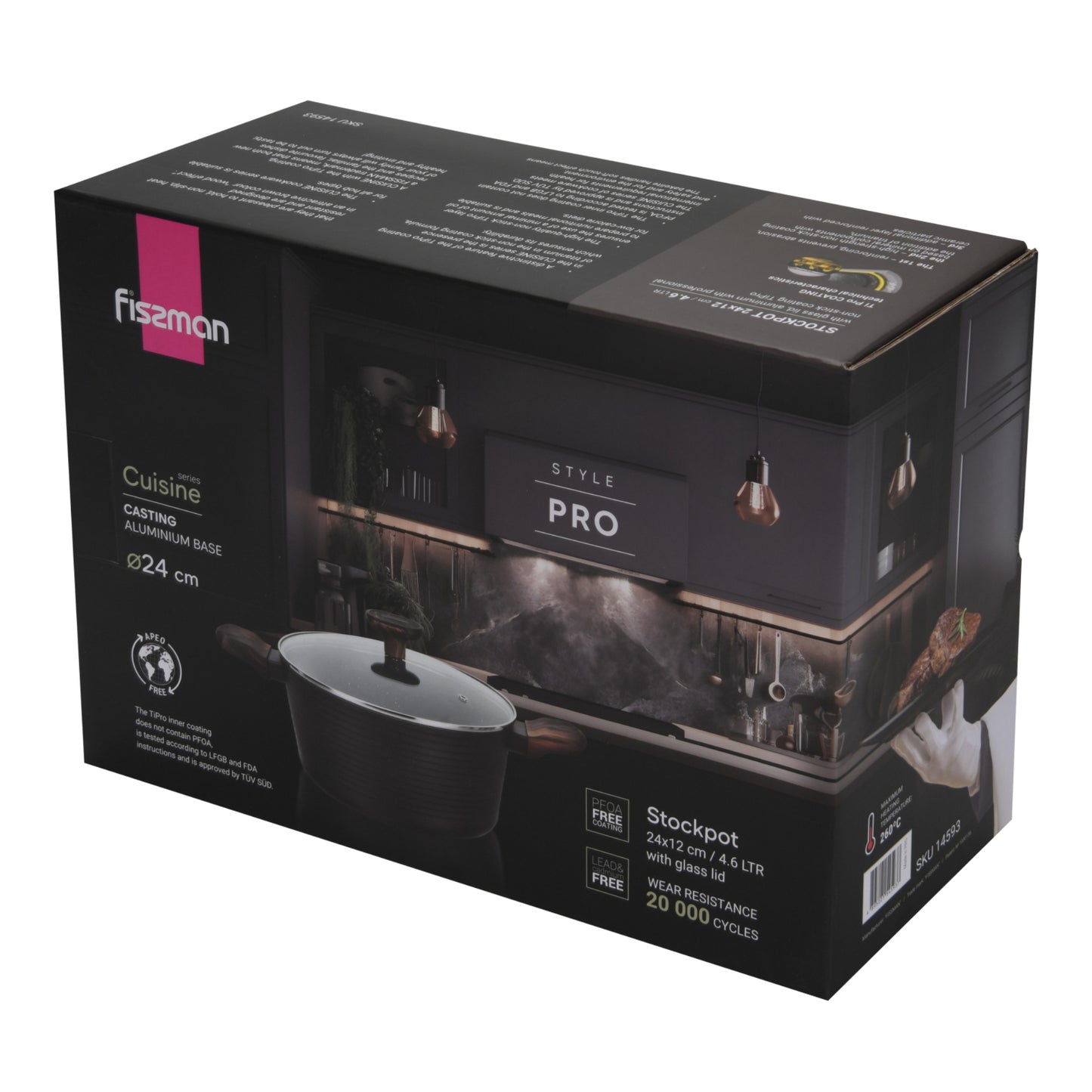 Olla Antiadherente Cuisine Tapa De Cristal 4.6 litros Fissman