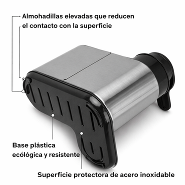 Dispensador de Lavalozas y Portaesponjas Gris con Negro 16x13x18cm Fissman