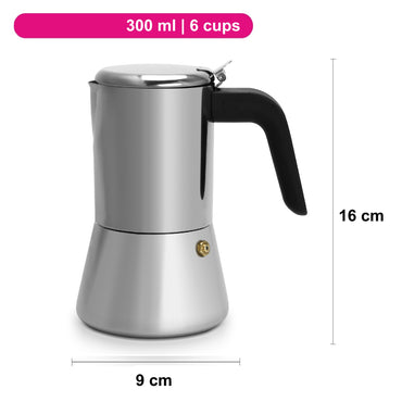 Cafetera Italiana Geyser Acero 300 Ml Fissman