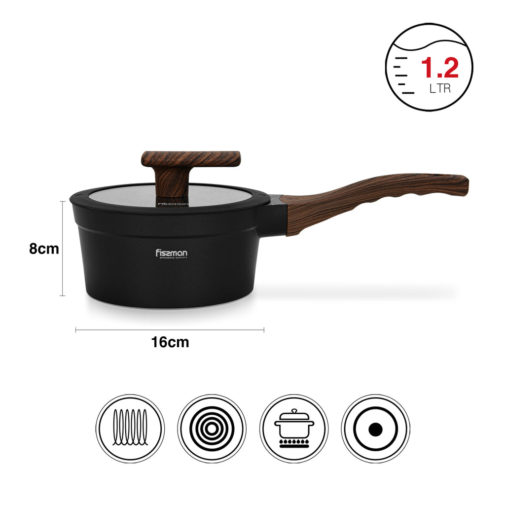 Cacerola Antiadherente Filomena con Fondo de Inducción 1.2 Litros Fissman