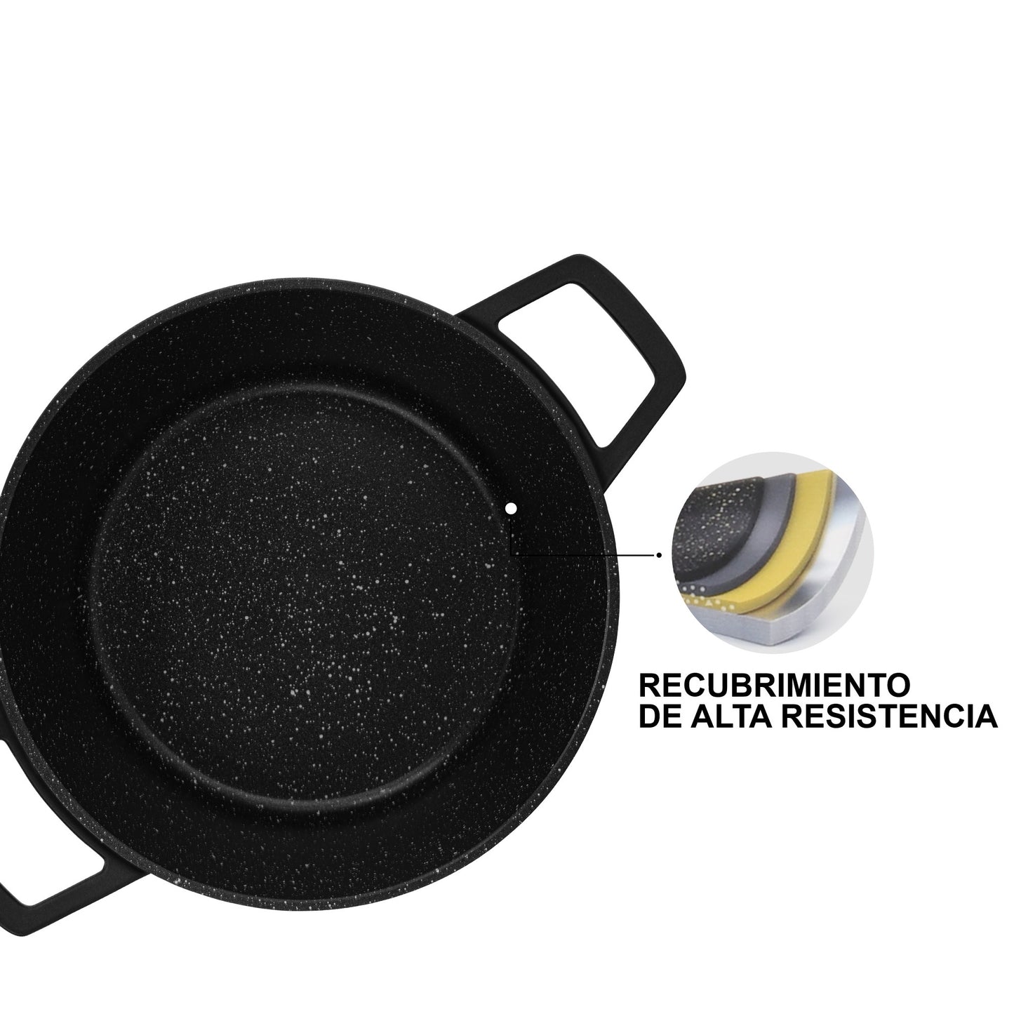 Olla Antiadhrente Filomena con Tapa De Cristal 5.7 Litros Fissman