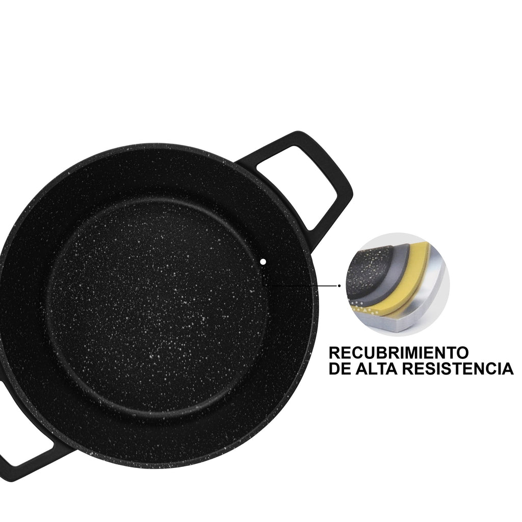 Olla Antiadherente Filomena Con Tapa De Cristal 3.9 litros Fissman