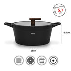 Olla Antiadhrente Filomena con Tapa De Cristal 5.7 Litros Fissman