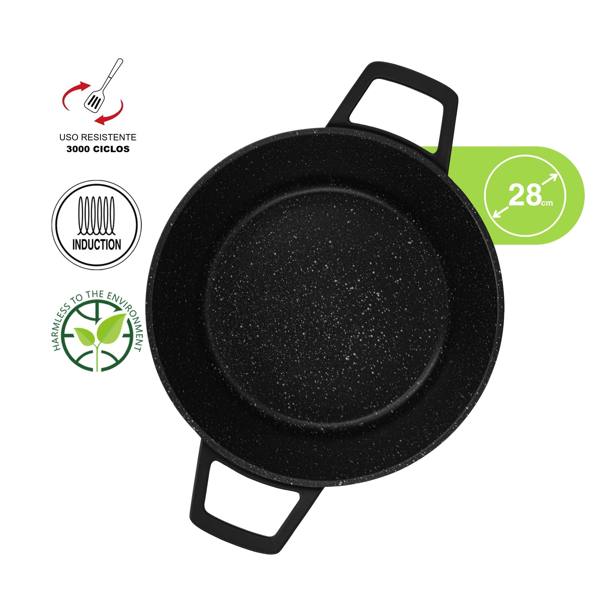 Olla Antiadhrente Filomena con Tapa De Cristal 5.7 Litros Fissman