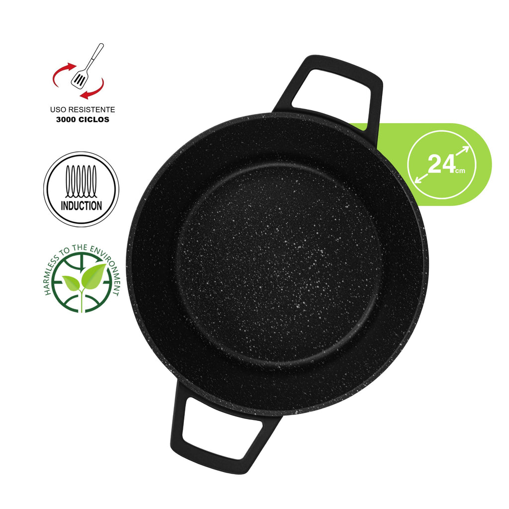 Olla Antiadherente Filomena Con Tapa De Cristal 3.9 litros Fissman