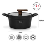 Olla Antiadherente Filomena Con Tapa De Cristal 2.3 litros Fissman