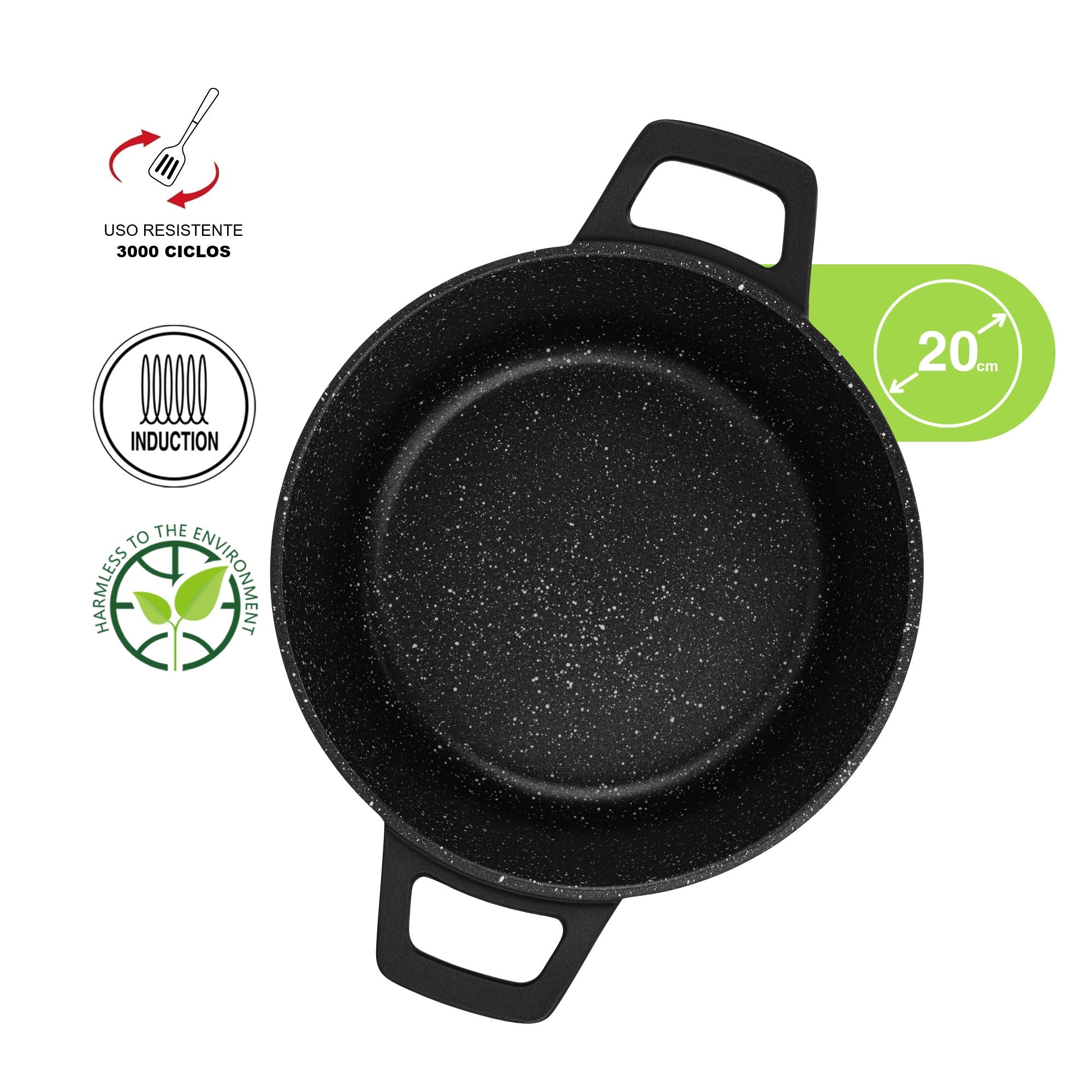 Olla Antiadherente Filomena Con Tapa De Cristal 2.3 litros Fissman