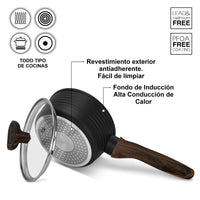 Cacerola Antiadherente Cuisine con Fondo de Inducción 1.3 Litros Fissman