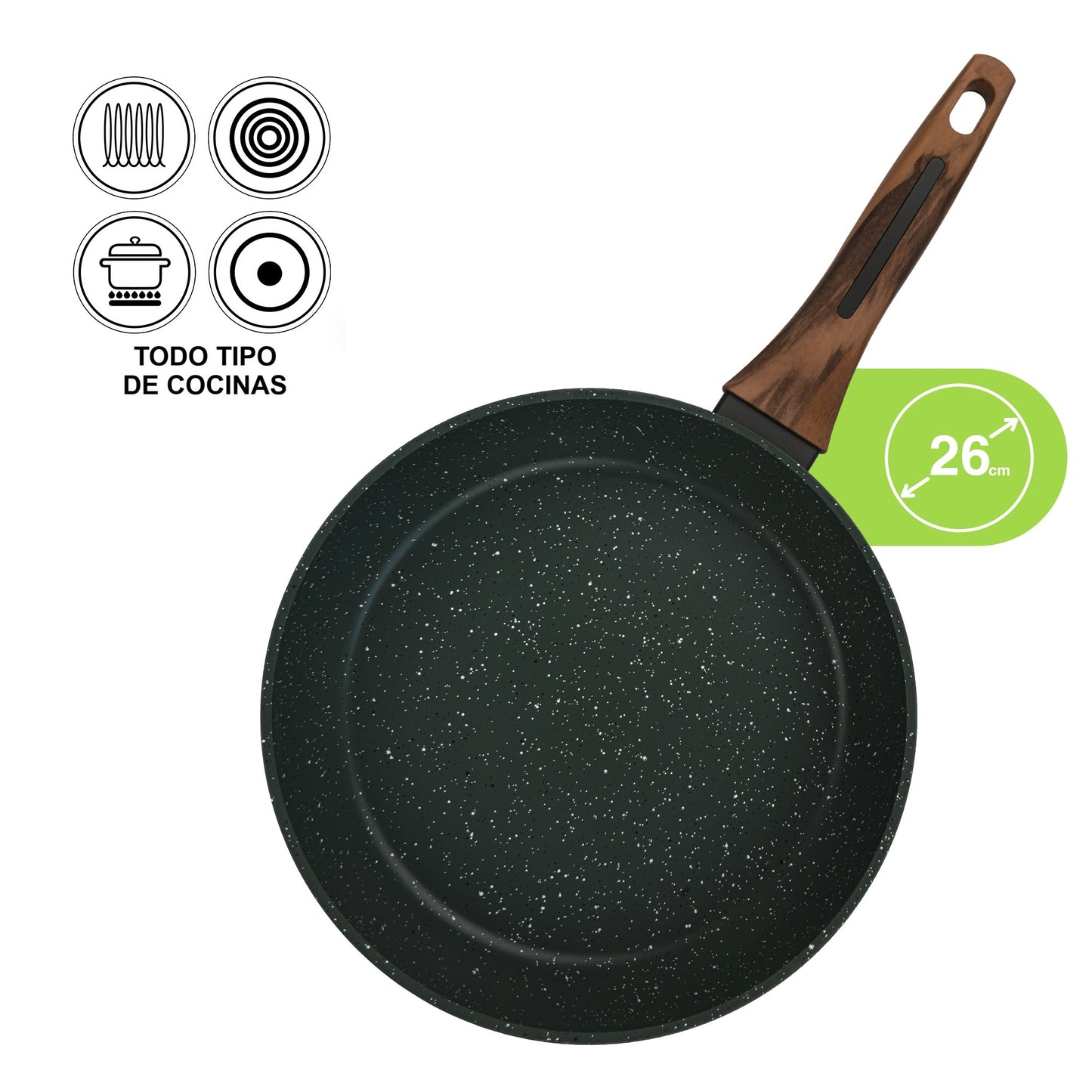 Sartén Antiadherente 26cm Cuisine con Fondo de Induccion Fissman