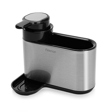 Dispensador de Lavalozas y Portaesponjas Gris con Negro 16x13x18cm Fissman