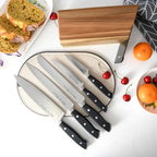 Set 5 Cuchillos Profesionales Akamatsu + Base Madera Fissman