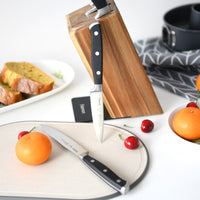 Set 5 Cuchillos Profesionales Akamatsu + Base Madera Fissman