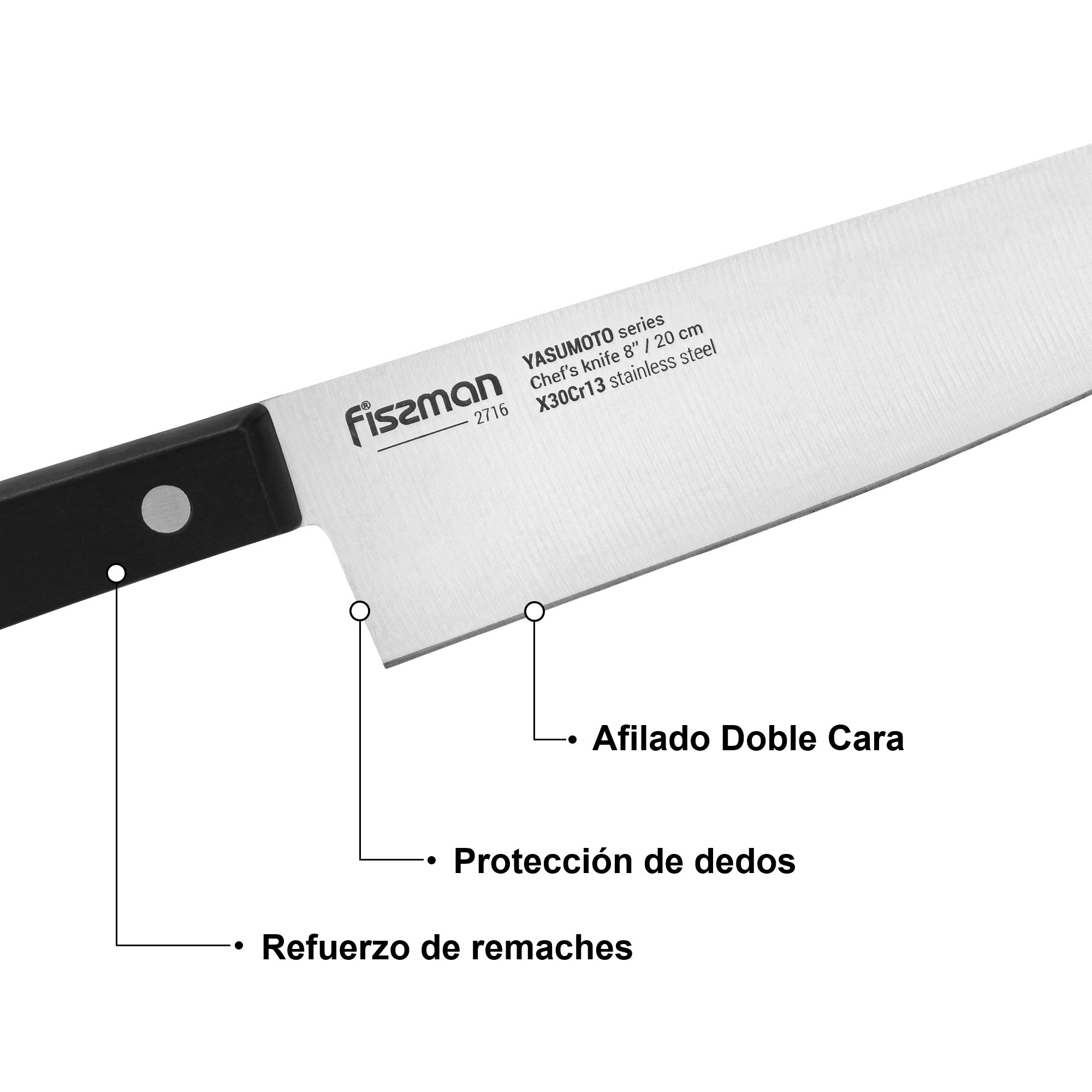 Set 11 Cuchillos Profesionales Yasumoto + Tijeras de Cocina y Base Madera Fissman