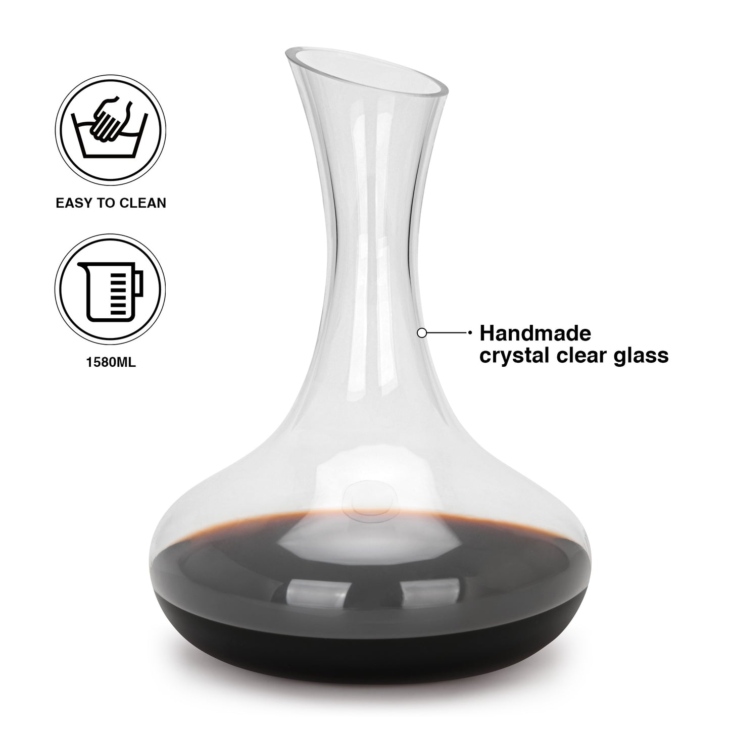 Decantador de Vidrio para Vino 1580 ml Fissman