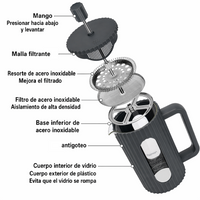 Cafetera Prensa Francesa La Gris 350 Ml Fissman