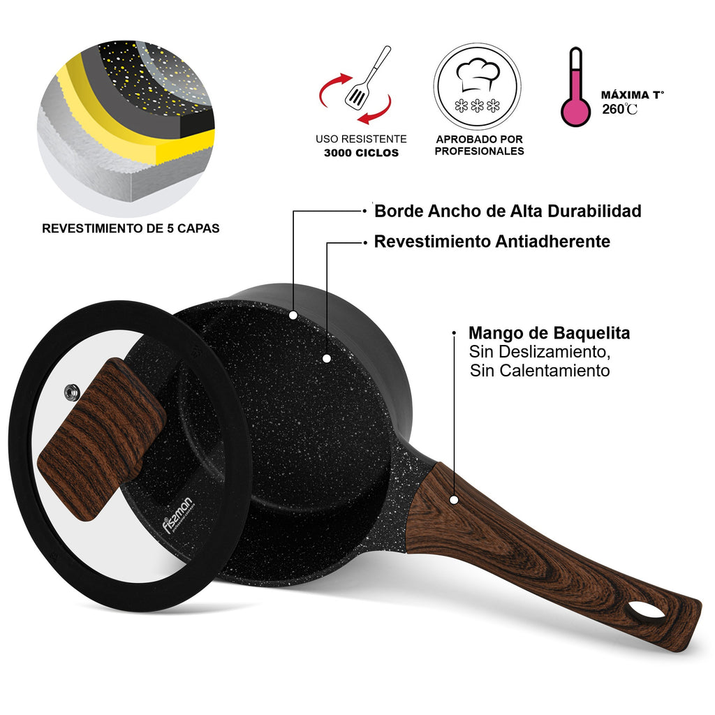 Cacerola Antiadherente Filomena con Fondo de Inducción 1.2 Litros Fissman