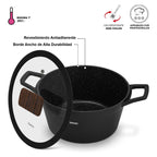 Olla Antiadhrente Filomena con Tapa De Cristal 5.7 Litros Fissman