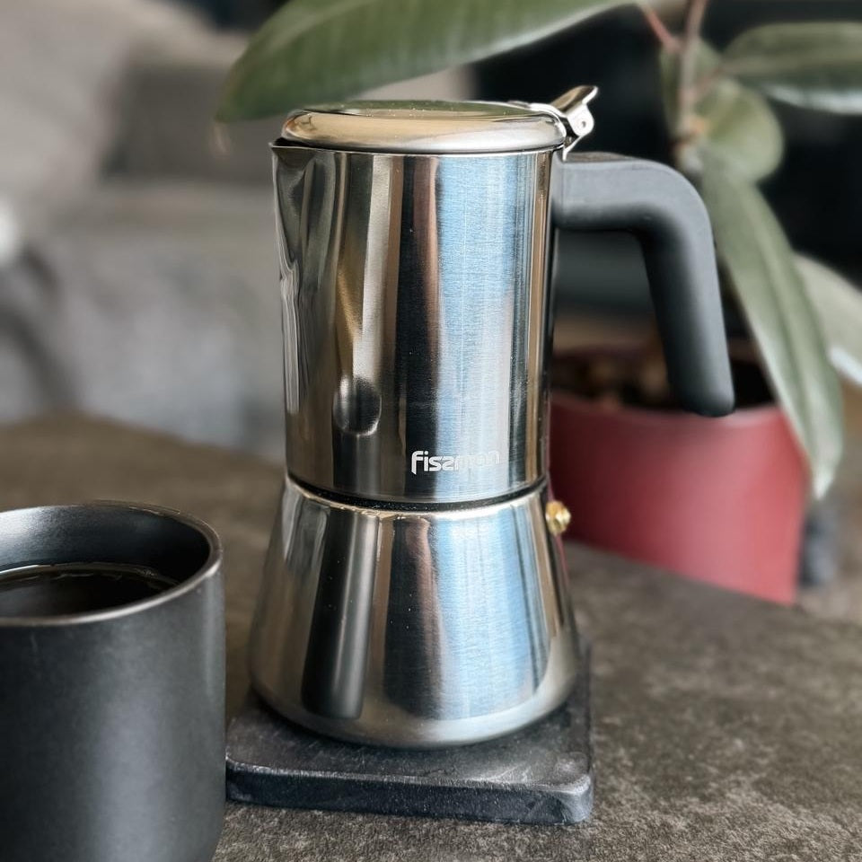 Cafetera Italiana Geyser Acero 300 Ml Fissman