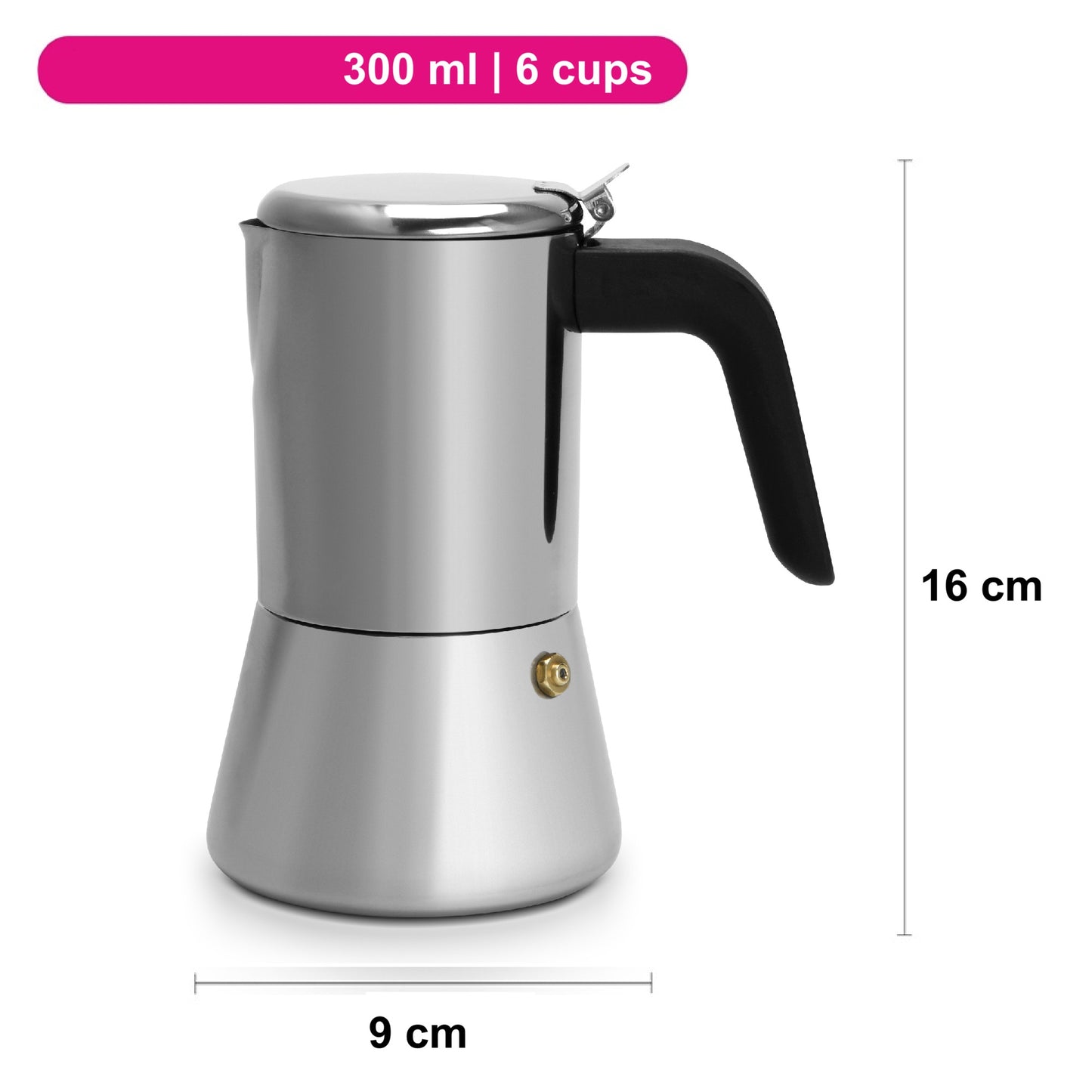 Cafetera Italiana Geyser Acero 300 Ml Fissman