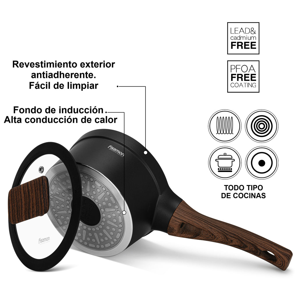 Cacerola Antiadherente Filomena con Fondo de Inducción 1.2 Litros Fissman