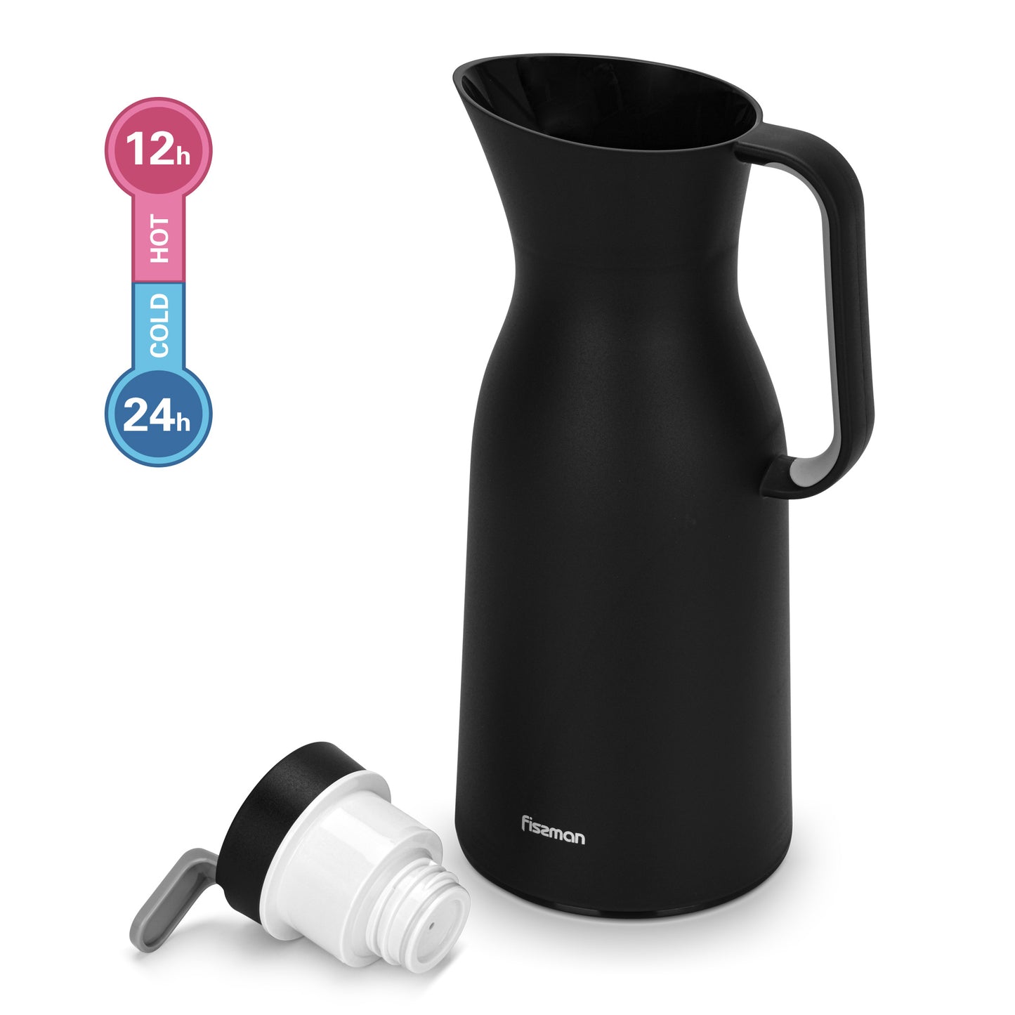 Thermo Jarra 1000 ml Negro con revestimiento de vidrio