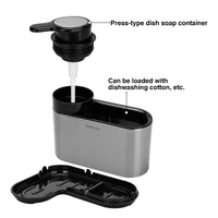 Dispensador de Lavalozas y Portaesponjas Gris con Negro 16x13x18cm Fissman