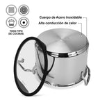 Set Ollas Con Colador Fabia 6.2 + 2.5 Litros - 4 Piezas Fissman