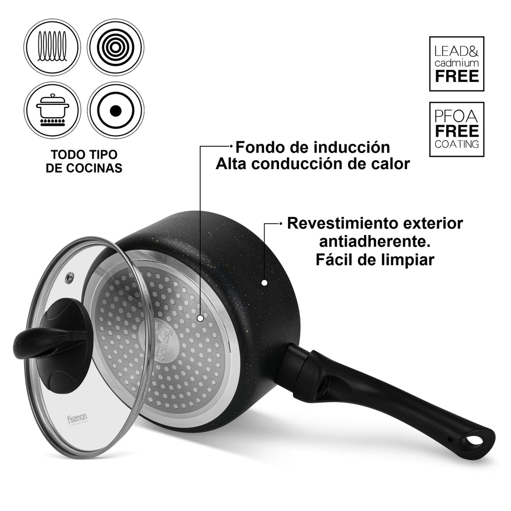 Cacerola Antiadherente Forde con Fondo de Inducción 1.5 Litros Fissman