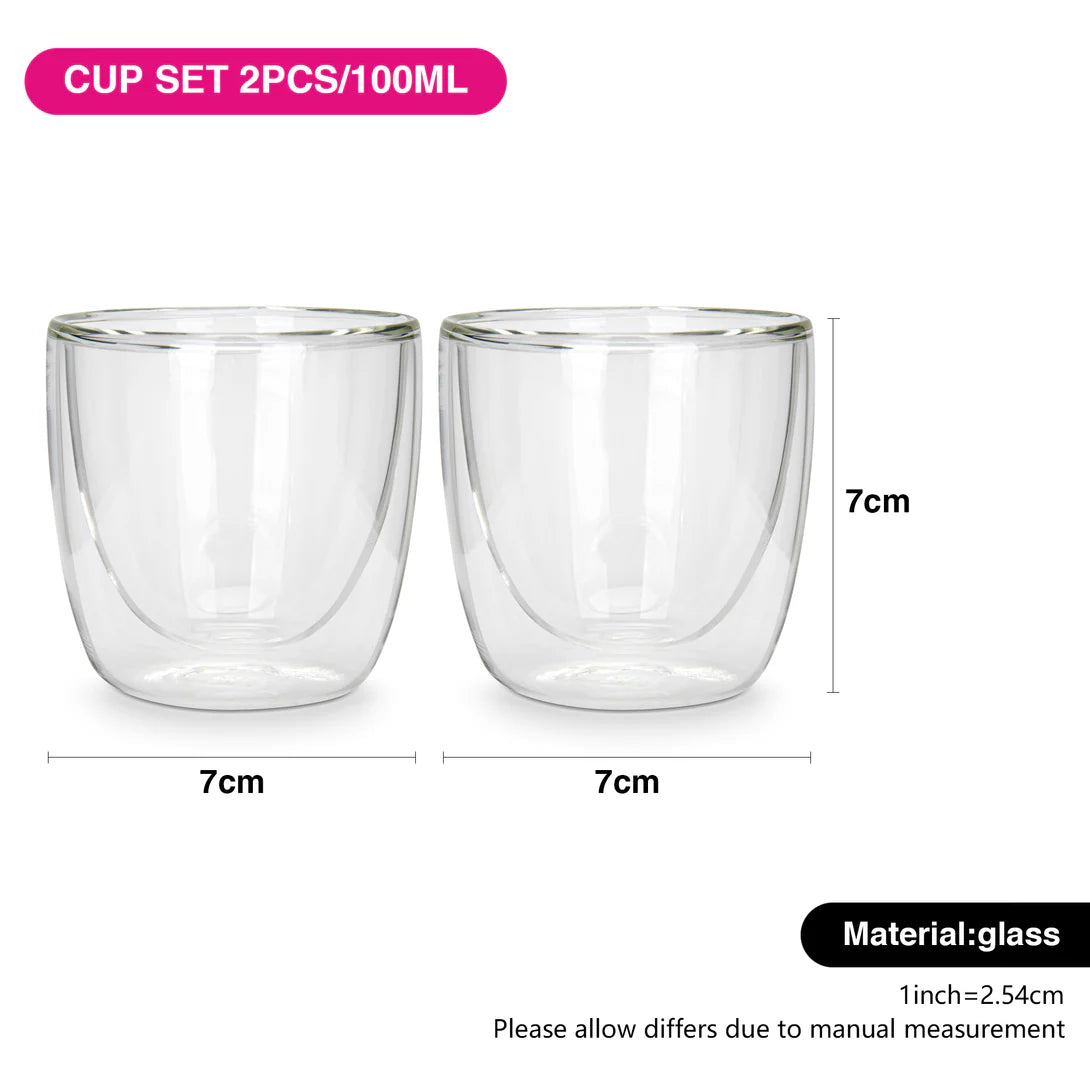 Set de 2 vasos doble pared de 100ml