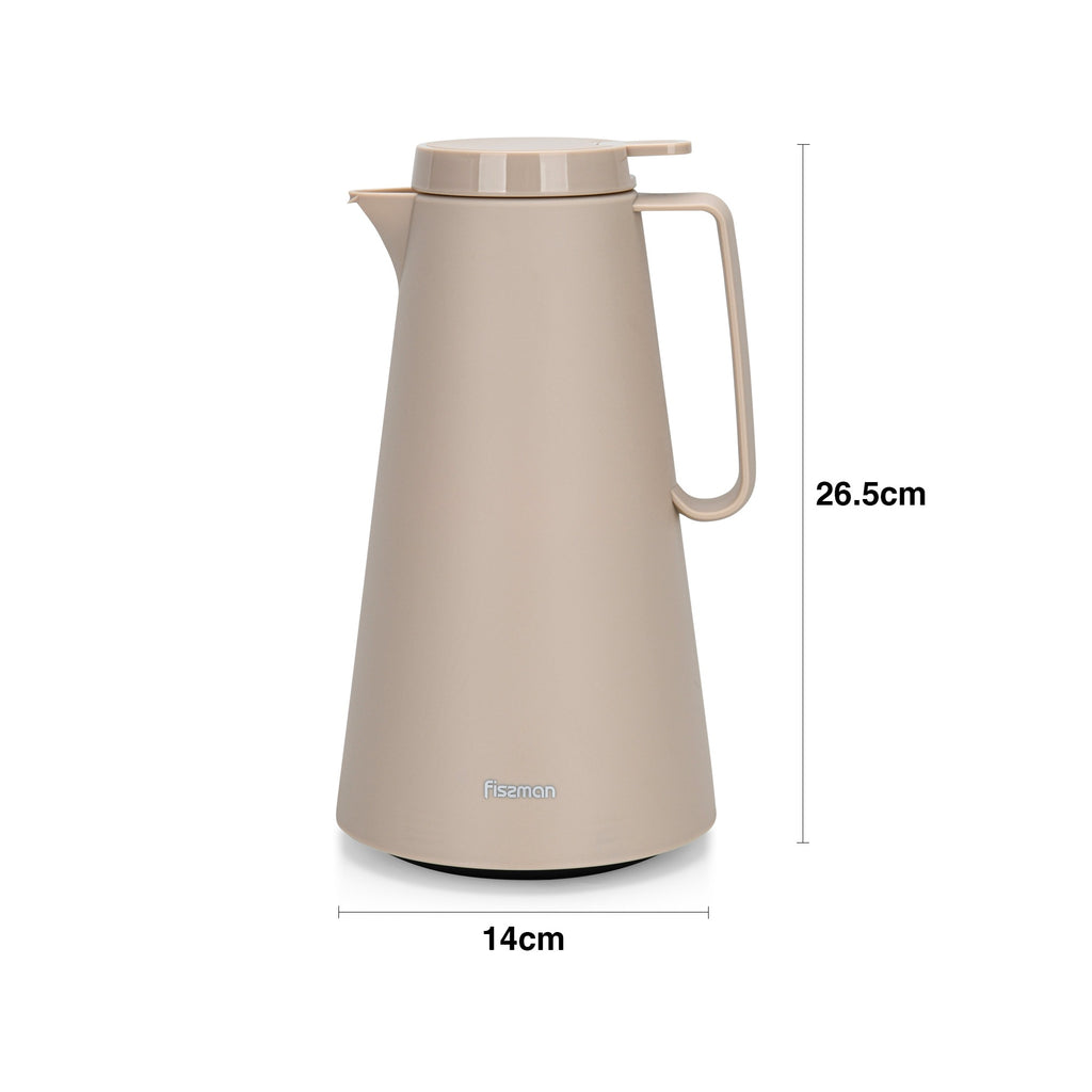 Thermo Jarra 1000 ml Beige con revestimiento de vidrio