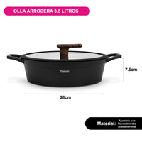 Olla Arrocera Antiadhrente 3.5 litros 28 cm con fondo de induccion Fissman