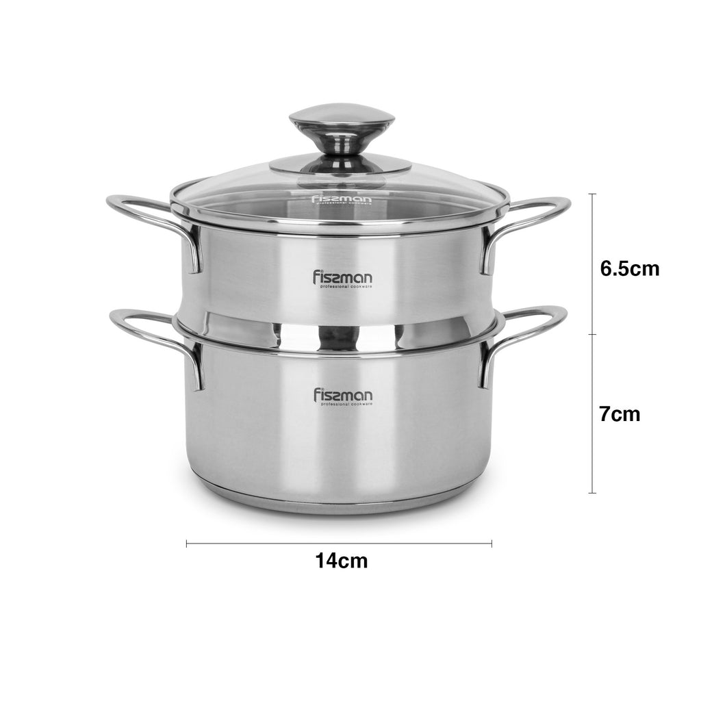 Mini Vaporera Bambino 1.1 litros de Acero Inoxidable con fondo de inducción