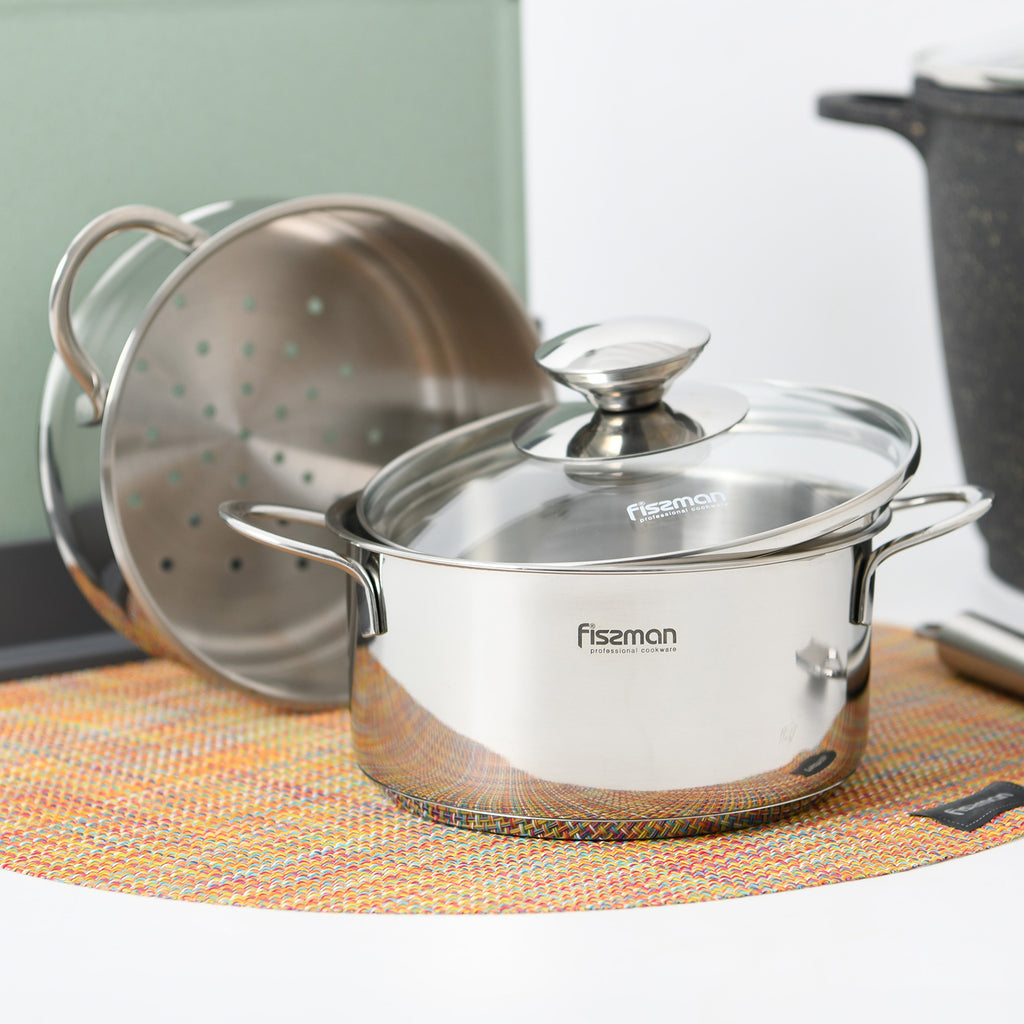 Mini Vaporera Bambino 1.1 litros de Acero Inoxidable con fondo de inducción