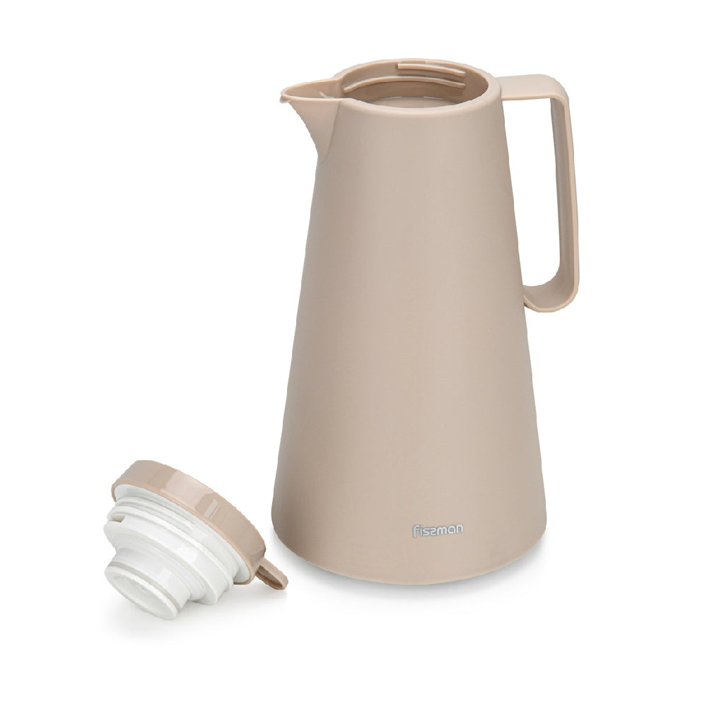 Thermo Jarra 1000 ml Beige con revestimiento de vidrio