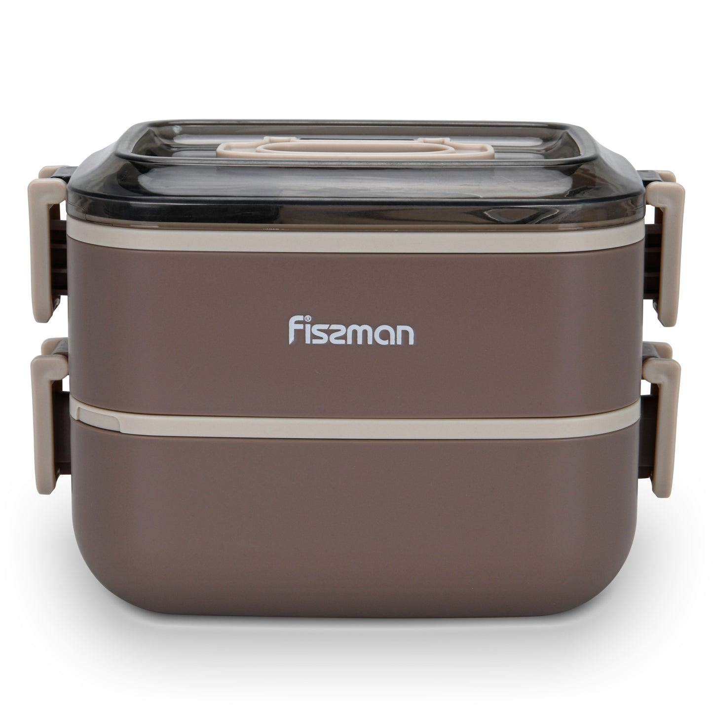 Contenedor Tupper Premium Bento Box Doble 1800ml Brown Fissman
