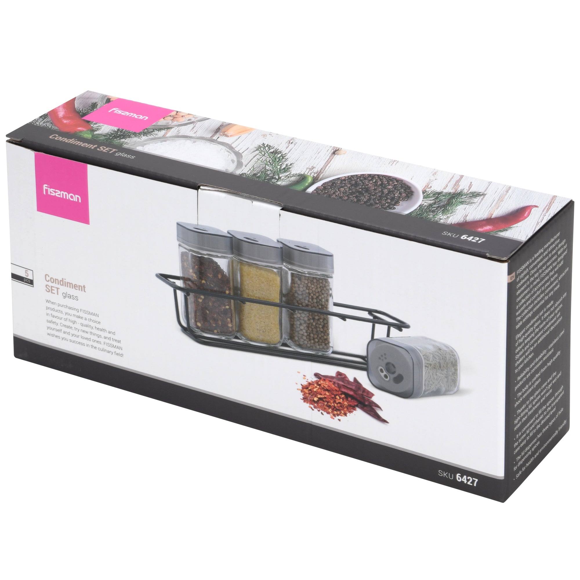 Set De Condimenteros Especieros 5 piezas Fissman