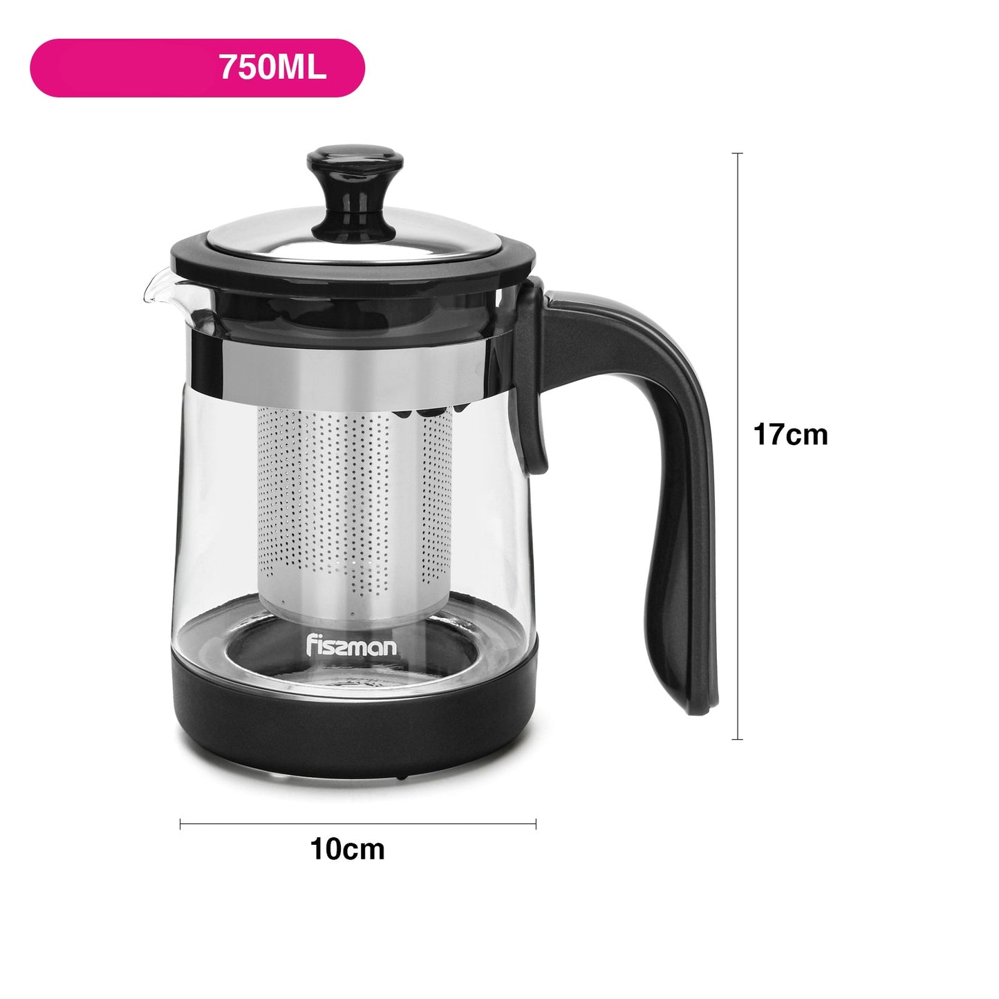 Tetera De Vidrio Con Infusor 750 Ml - Fissman