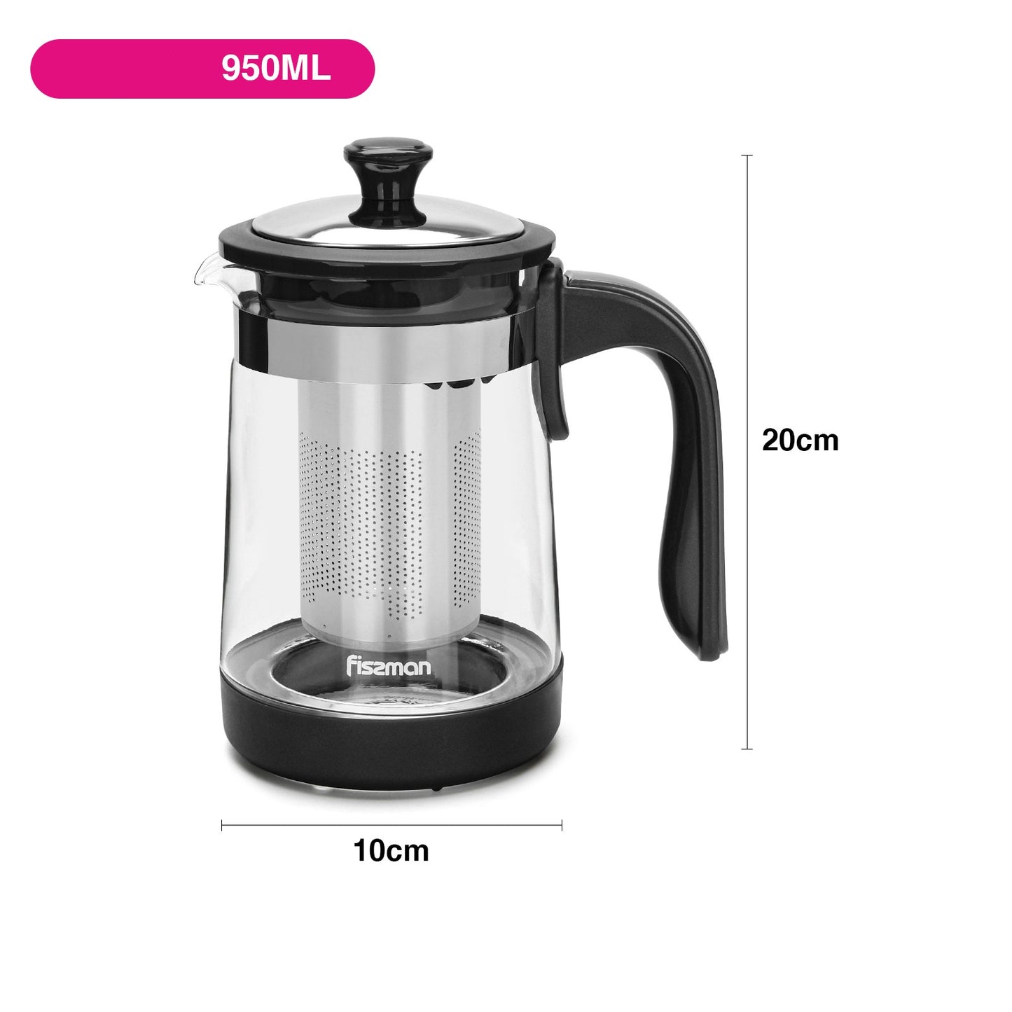 Tetera De Vidrio Con Infusor 950 Ml - Fissman