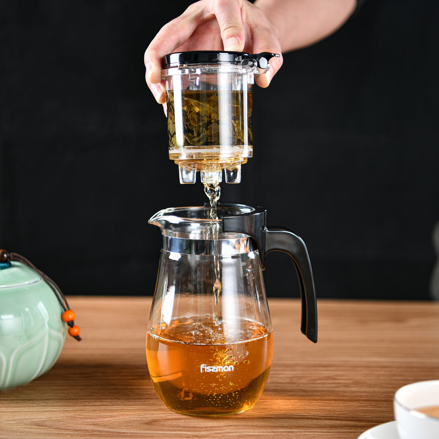 Tetera De Vidrio Con Infusor 900 Ml Gunfu - Fissman