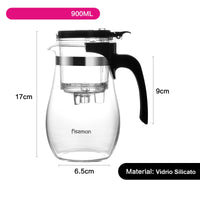 Tetera De Vidrio Con Infusor 900 Ml Gunfu - Fissman