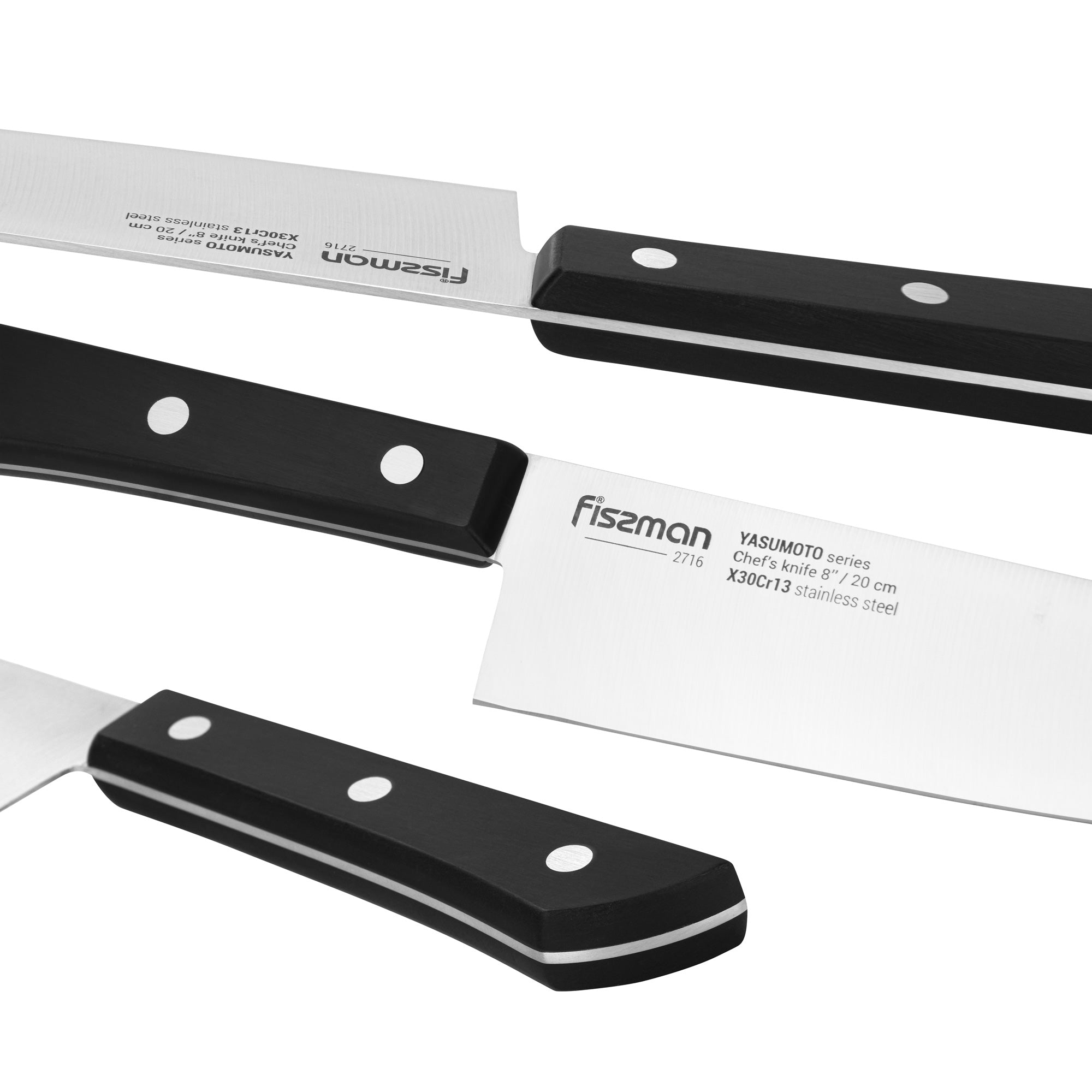 Set 11 Cuchillos Profesionales Yasumoto + Tijeras de Cocina y Base Madera Fissman