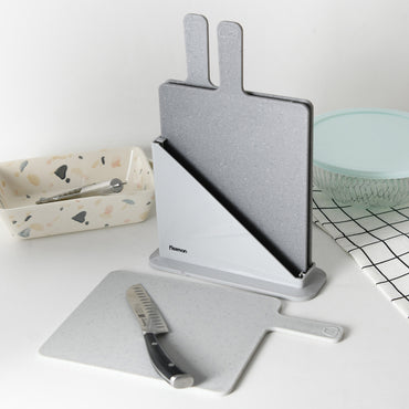 Set Tablas de Cortar 3 piezas + Base sujetadora 32x19 cm Fissman