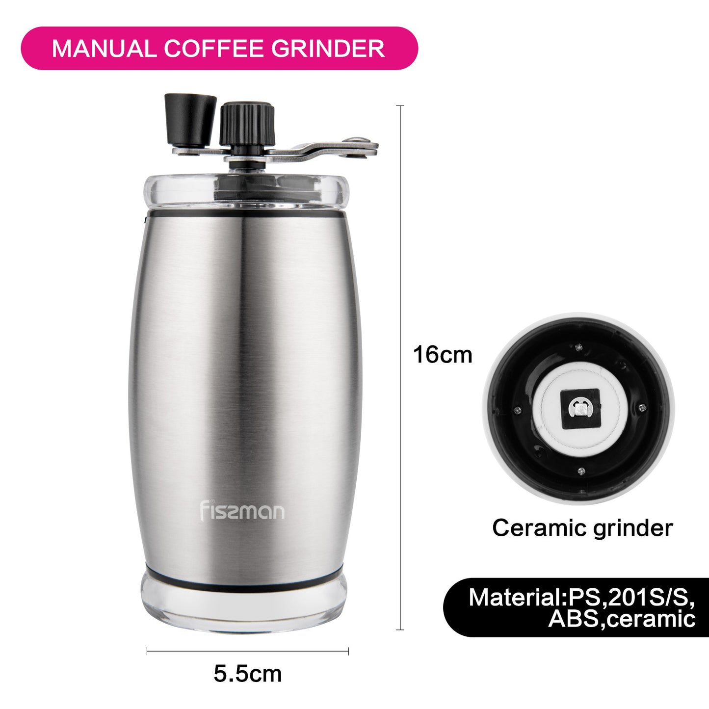 Molinillo De Café Barril Acero Inoxidable - Fissman