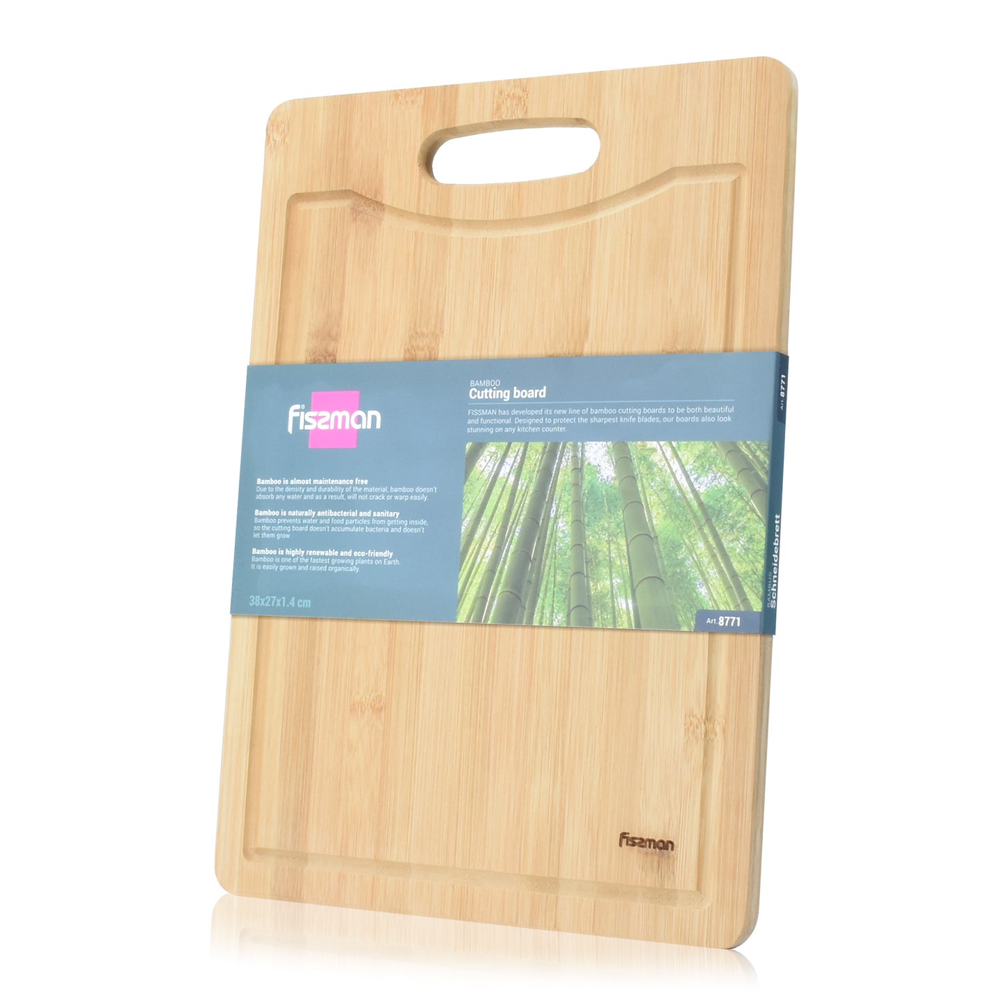 Tabla Madera Bamboo para Cortar 38x27cm Fissman