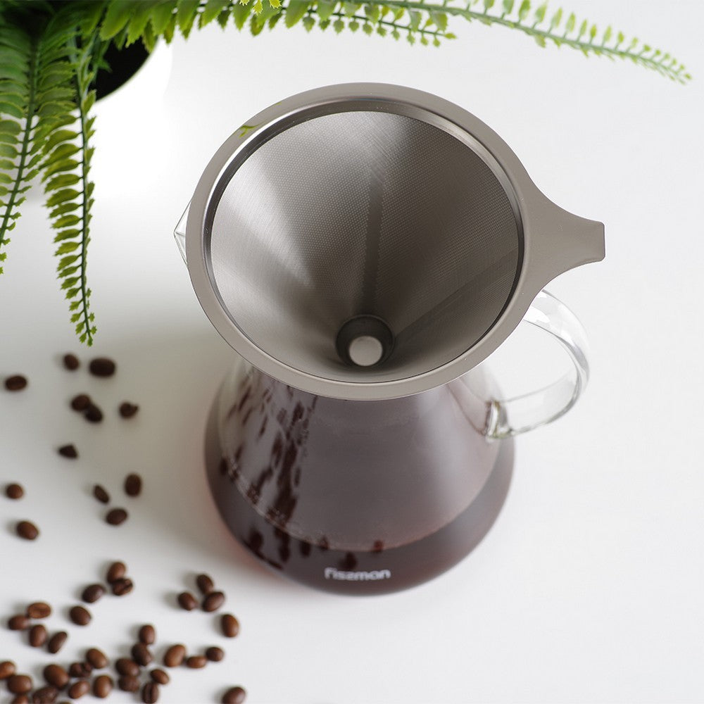 Cafetera Manual Pour Over 900ml Filtro De Acero Fissman