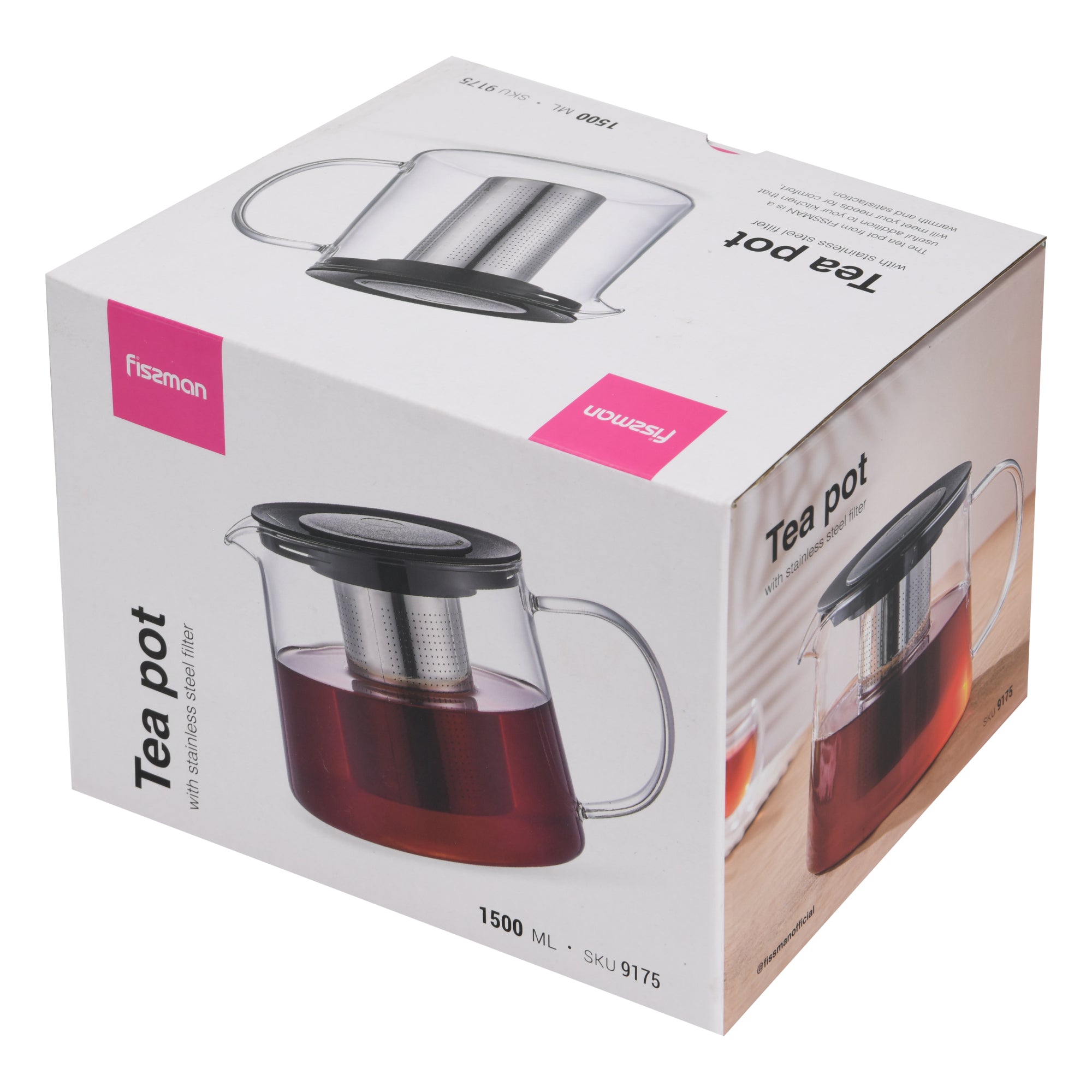 Tetera De Vidrio Con Infusor Central 1500 Ml Fissman