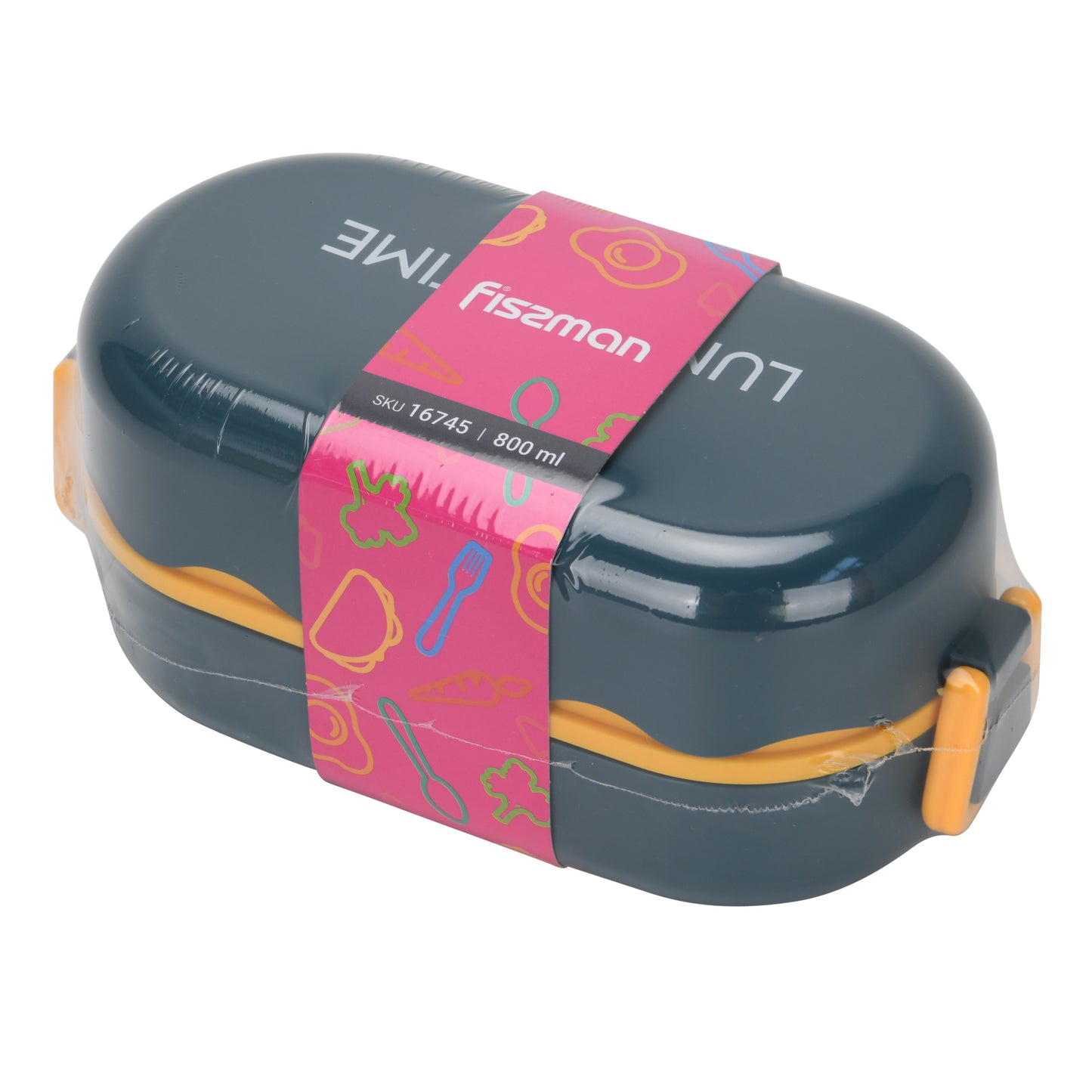 Tupper Doble 800ml  Azul Fissman