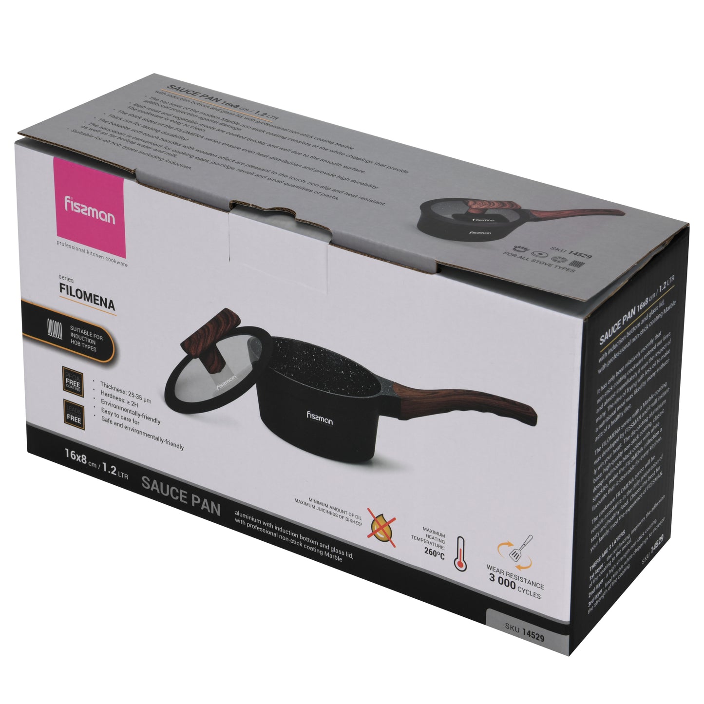 Cacerola Antiadherente Filomena con Fondo de Inducción 1.2 Litros Fissman