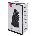 Set 11 Cuchillos Profesionales Yasumoto + Tijeras de Cocina y Base Madera Fissman