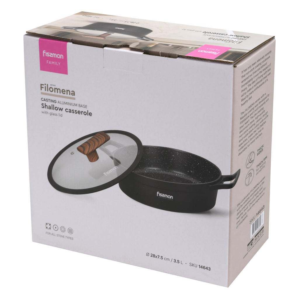 Olla Arrocera Antiadhrente 3.5 litros 28 cm con fondo de induccion Fissman